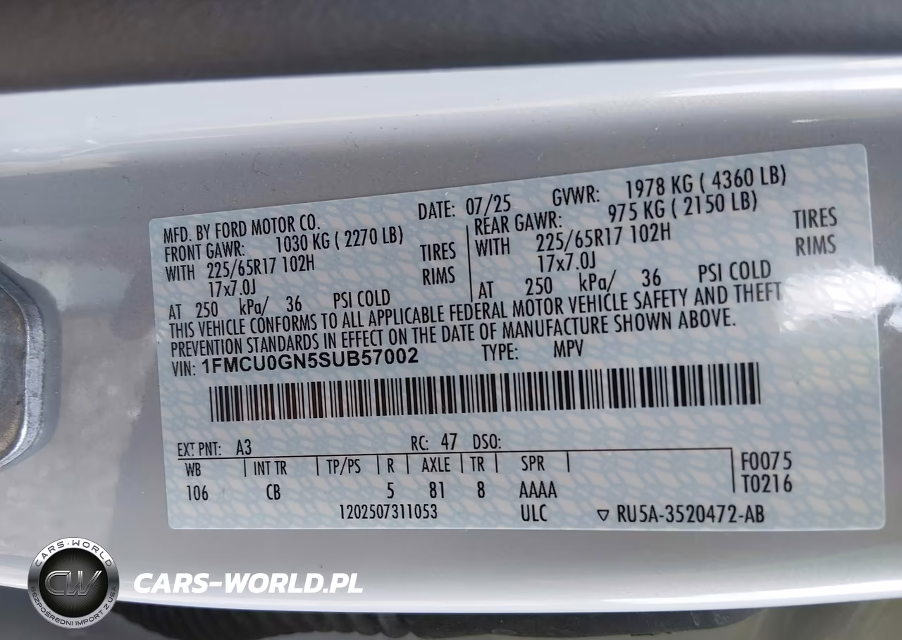 2025 Ford Escape Active VIN:1FMCU0GN5SUB57002 - 9