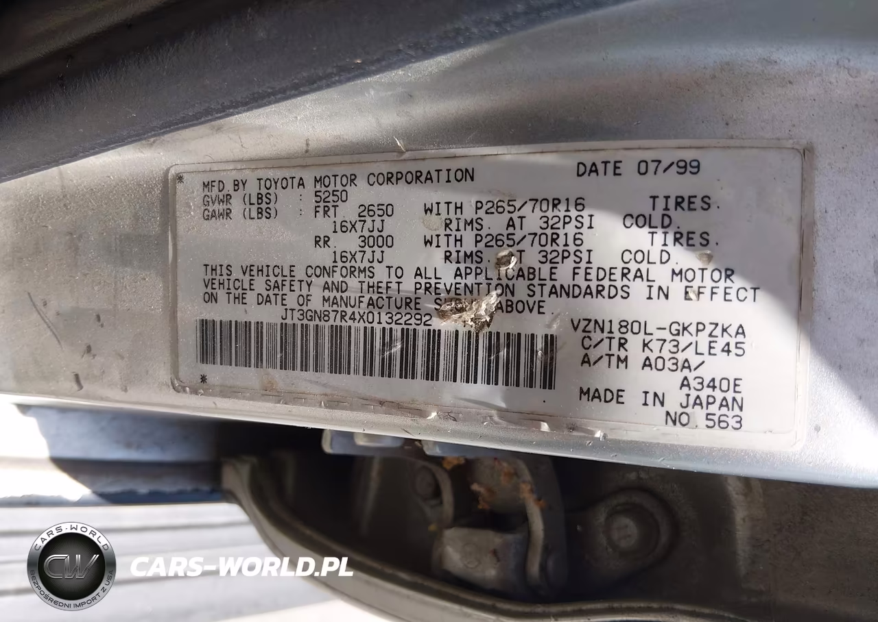 1999 Toyota 4Runner Limited V6 VIN:JT3GN87R4X0132292 - 9