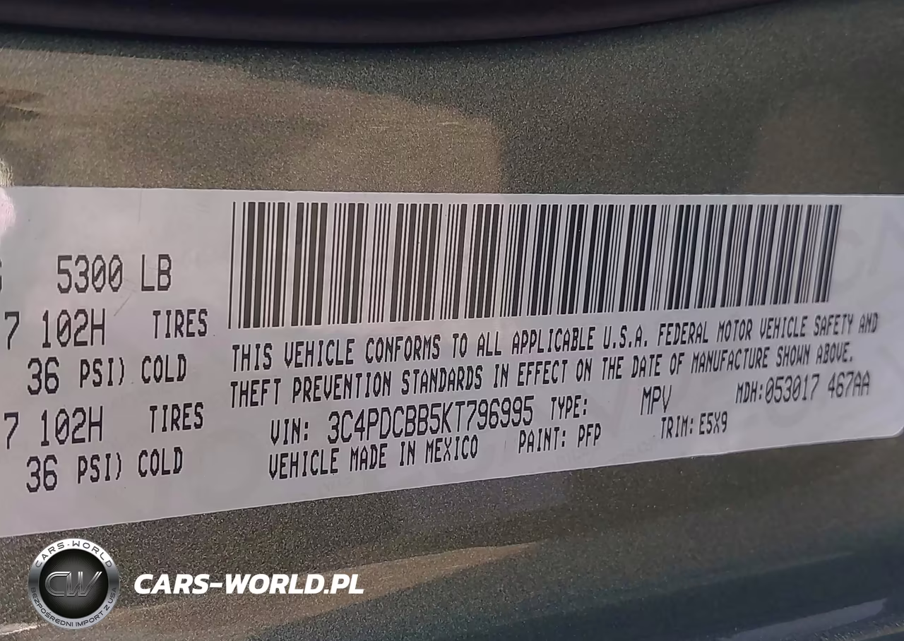 2019 Dodge Journey Se VIN:3C4PDCBB5KT796995 - 9