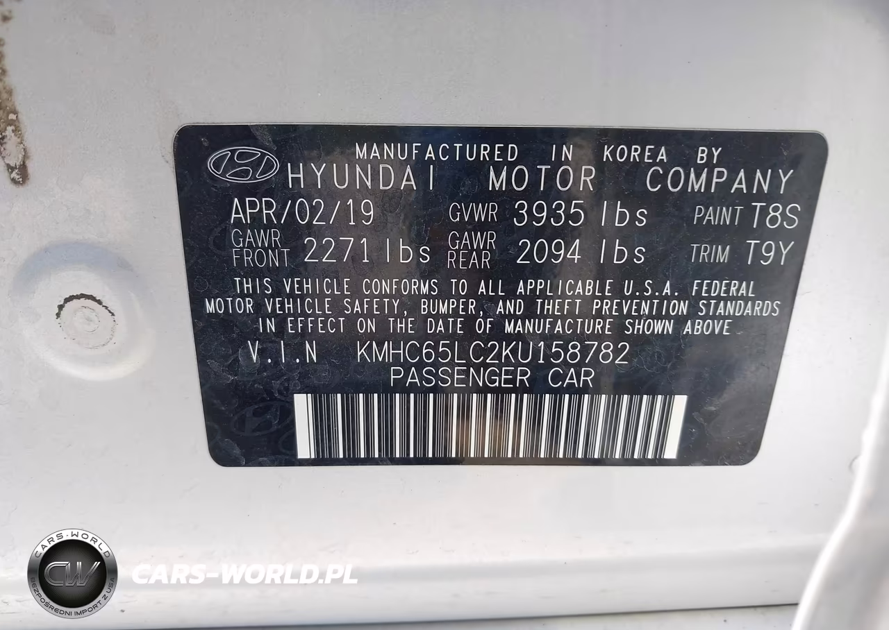 2019 Hyundai Ioniq Hybrid Blue VIN:KMHC65LC2KU158782 - 9