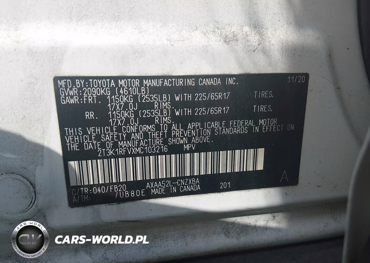 2021 Toyota Rav4 Le VIN:2T3K1RFVXMC103216 - 9