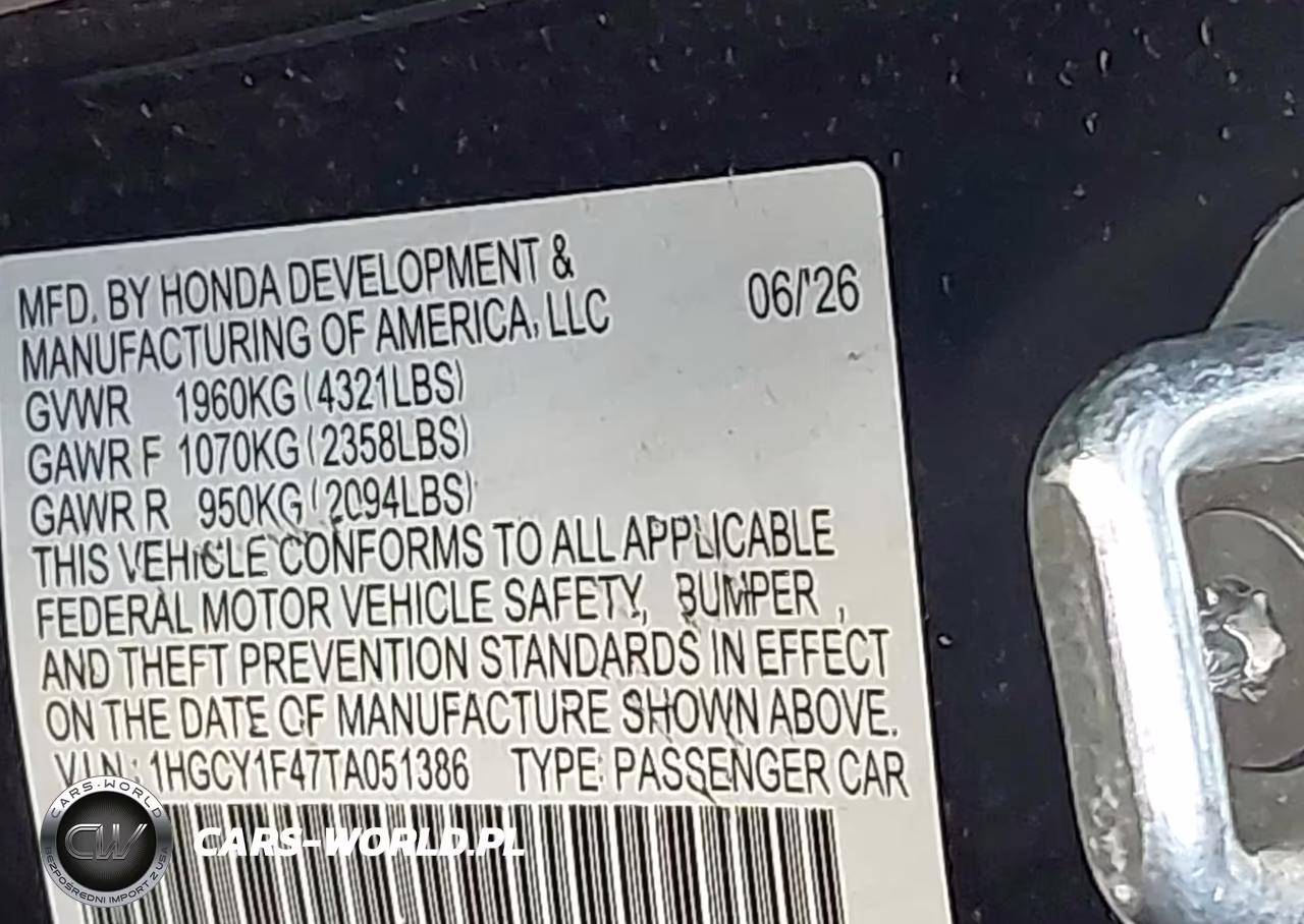 2026 Honda Accord Se VIN:1HGCY1F47TA051386 - 9