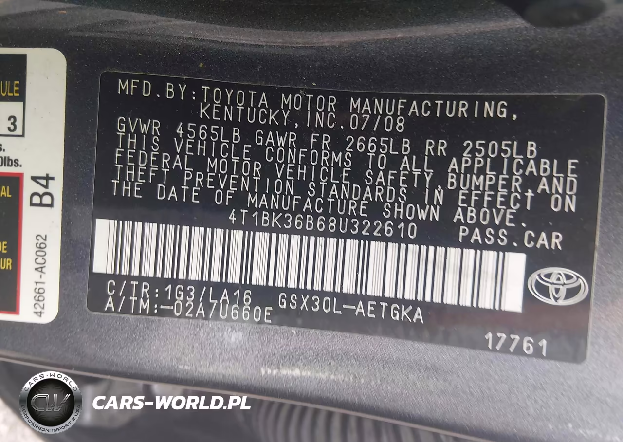 2008 Toyota Avalon Xls VIN:4T1BK36B68U322610 - 9