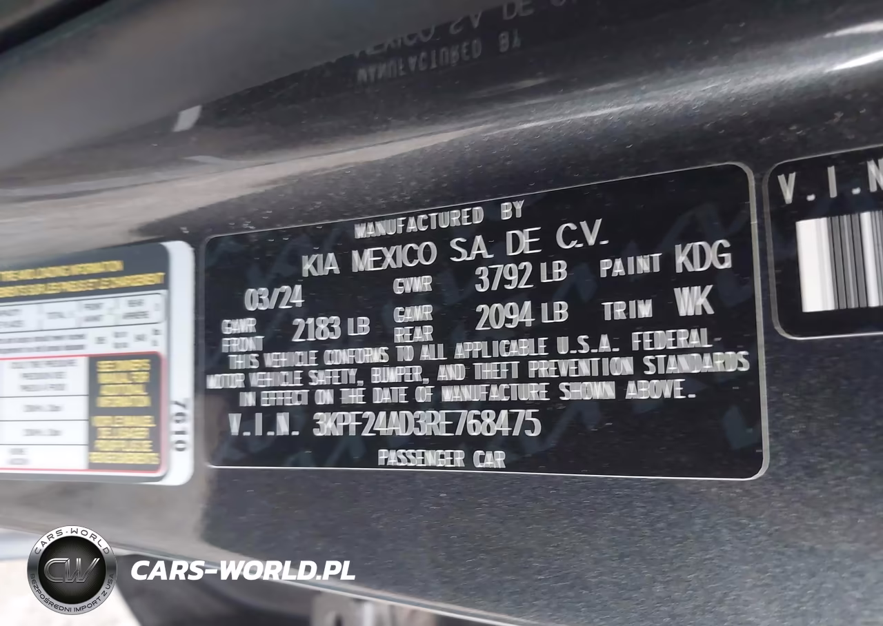 2024 Kia Forte Lxs VIN:3KPF24AD3RE768475 - 9