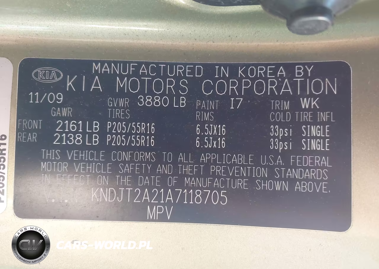 2010 Kia Soul + VIN:KNDJT2A21A7118705 - 9