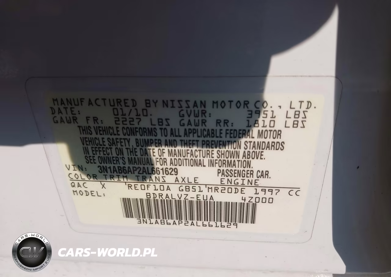 2010 Nissan Sentra 2.0Sl VIN:3N1AB6AP2AL661629 - 9