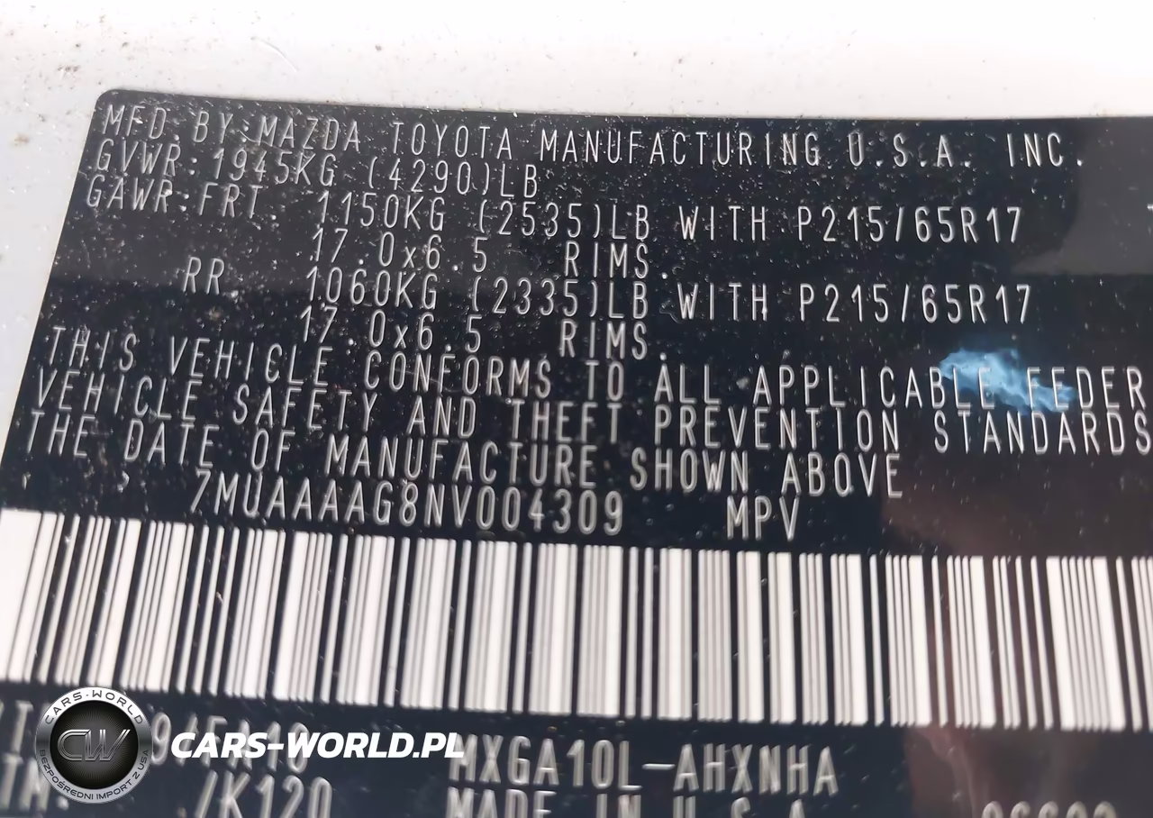 2022 Toyota Corolla Cross L VIN:7MUAAAAG8NV004309 - 9