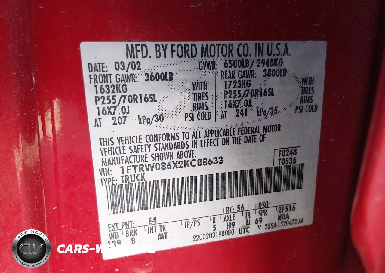 2002 Ford F-150 Lariat-Xlt VIN:1FTRW086X2KC88633 - 9