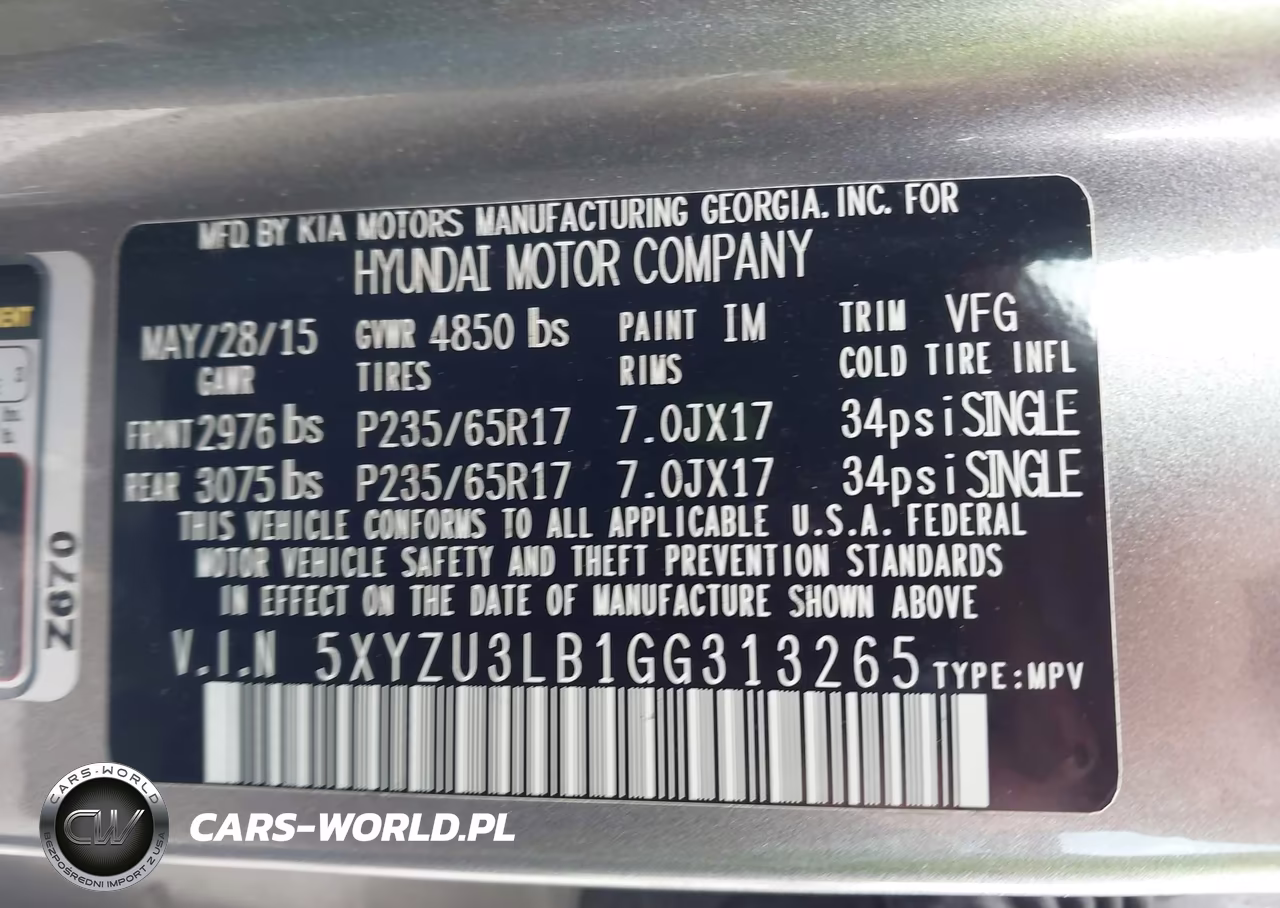 2016 Hyundai Santa Fe Sport 2.4L VIN:5XYZU3LB1GG313265 - 9