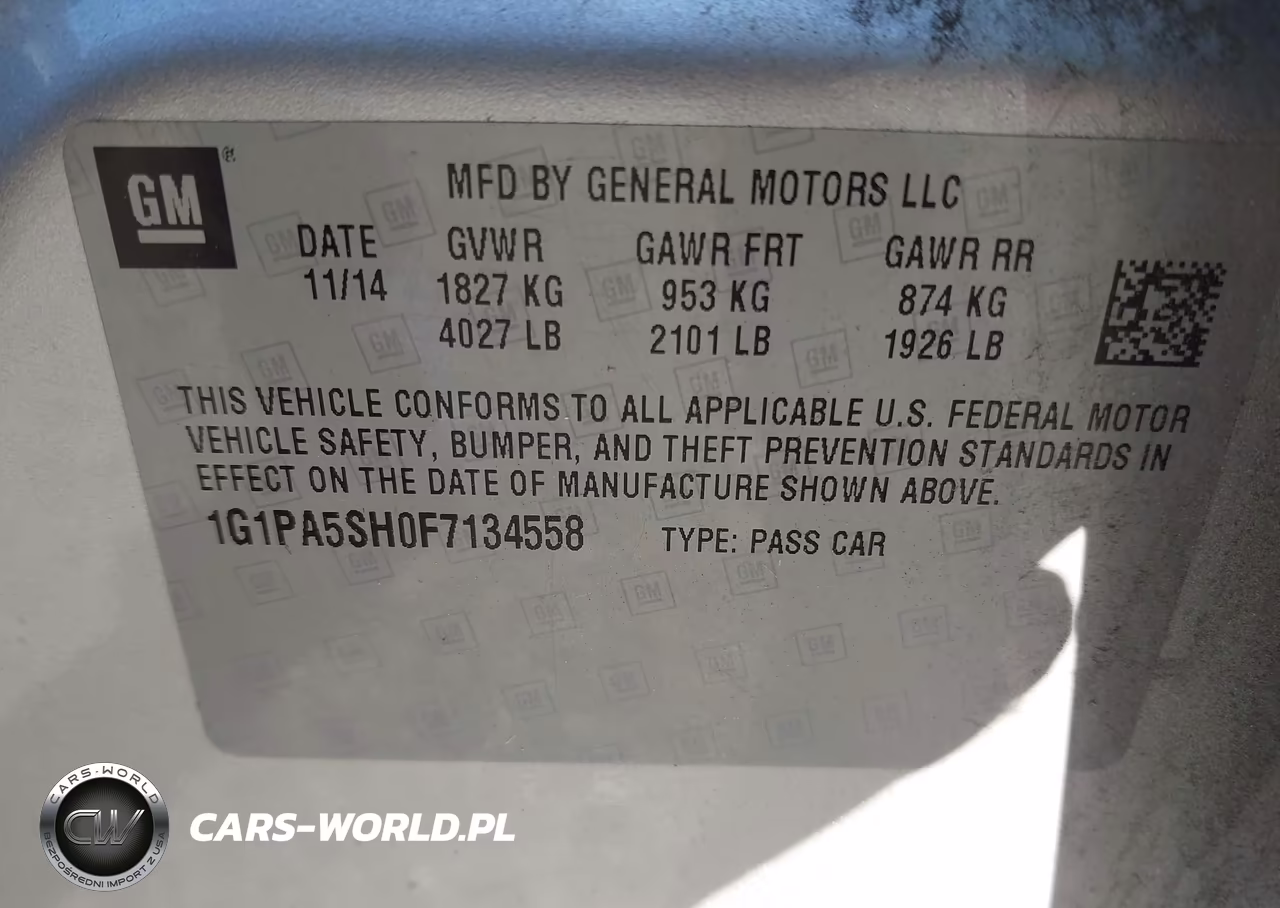 2015 Chevrolet Cruze Ls Auto VIN:1G1PA5SH0F7134558 - 9