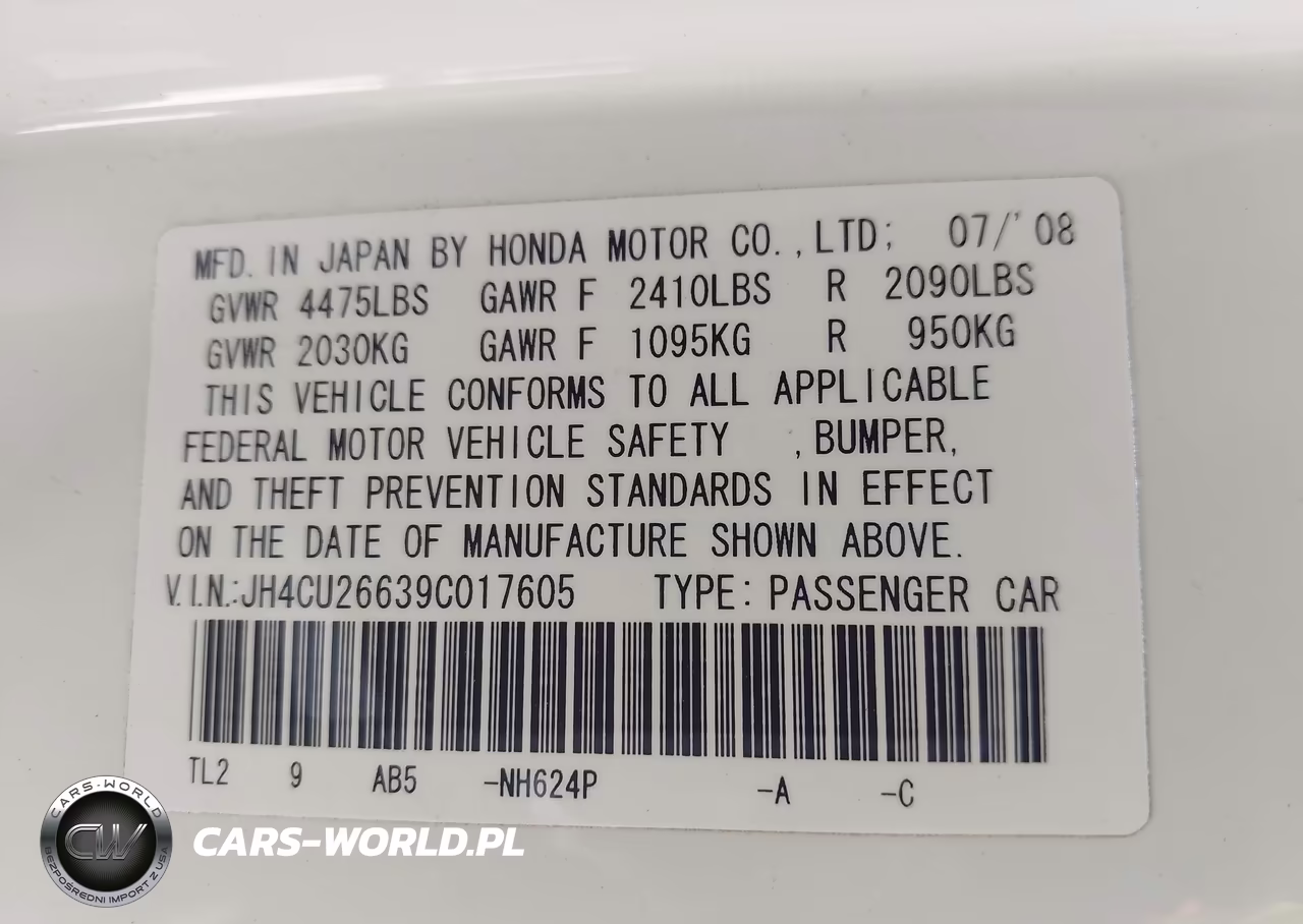 2009 Acura Tsx VIN:JH4CU26639C017605 - 9