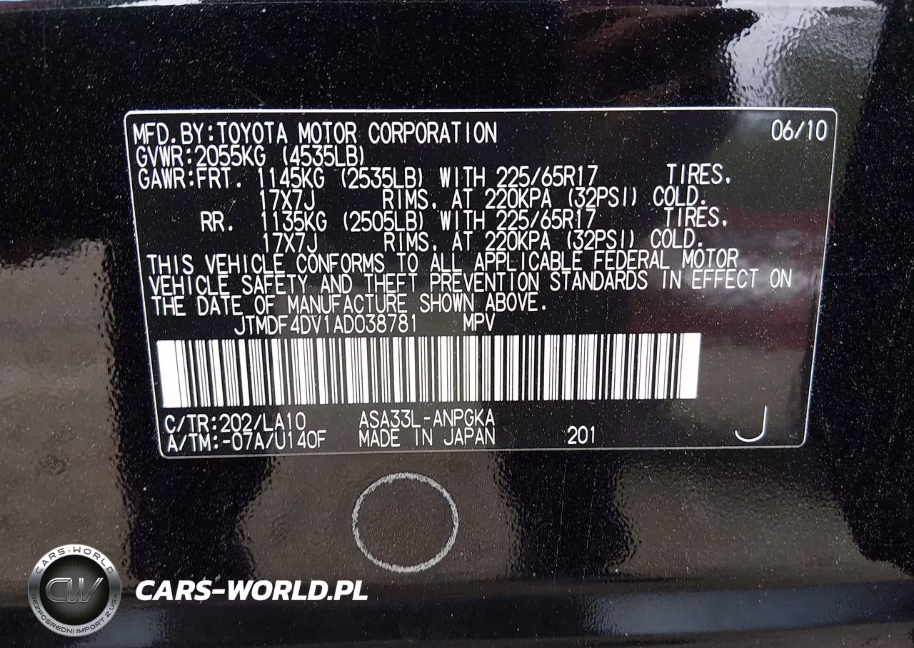2010 Toyota Rav4 Limited VIN:JTMDF4DV1AD038781 - 9