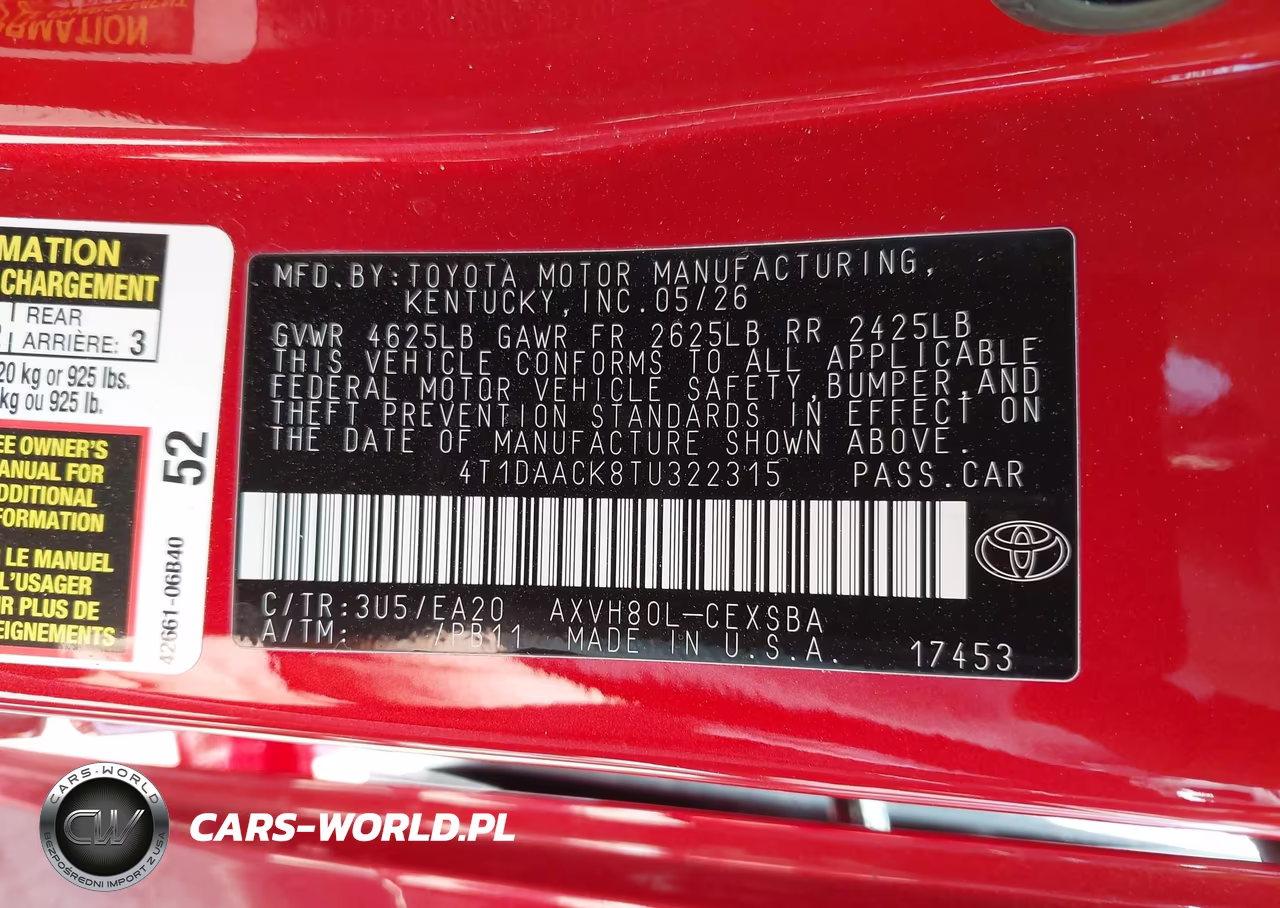 2026 Toyota Camry Se VIN:4T1DAACK8TU322315 - 9