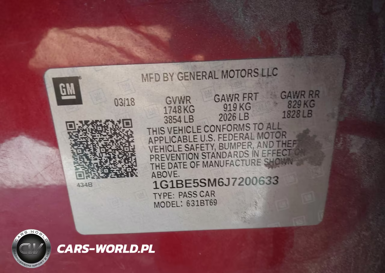 2018 Chevrolet Cruze Lt Auto VIN:1G1BE5SM6J7200633 - 9
