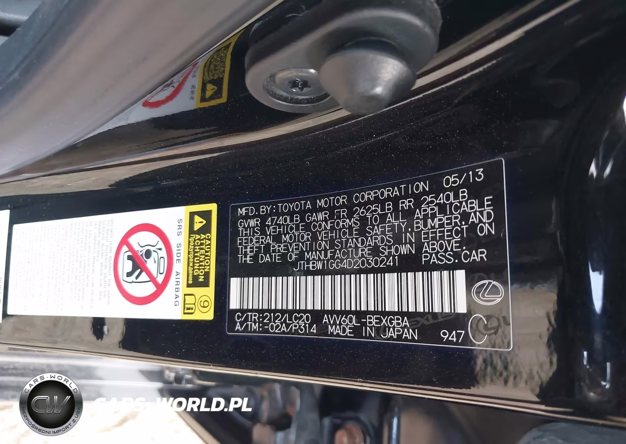2013 Lexus Es 300H VIN:JTHBW1GG4D2030241 - 9