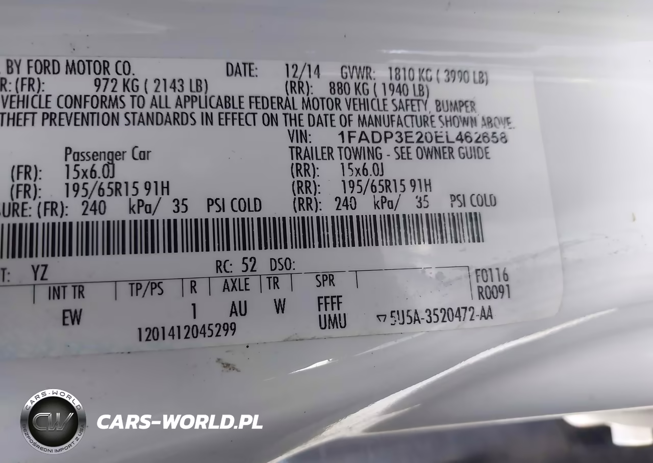 2014 Ford Focus S VIN:1FADP3E20EL462658 - 9