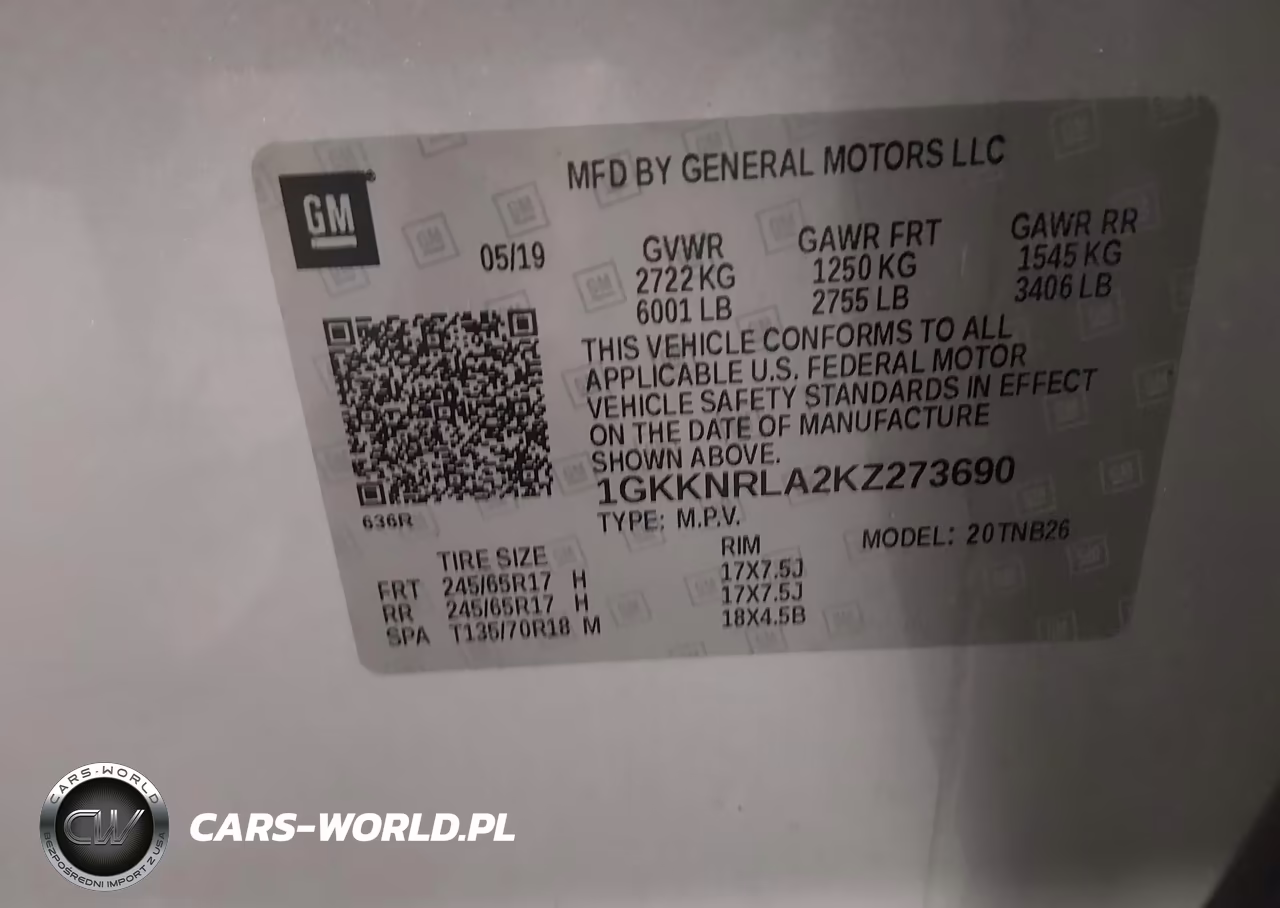 2019 GMC Acadia Sle-1 VIN:1GKKNRLA2KZ273690 - 9