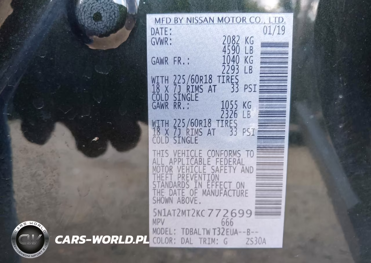 2019 Nissan Rogue Sv VIN:5N1AT2MT2KC772699 - 9