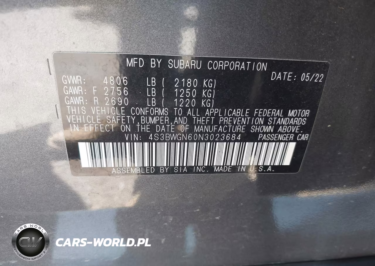 2022 Subaru Legacy Limited Xt VIN:4S3BWGN60N3023684 - 9