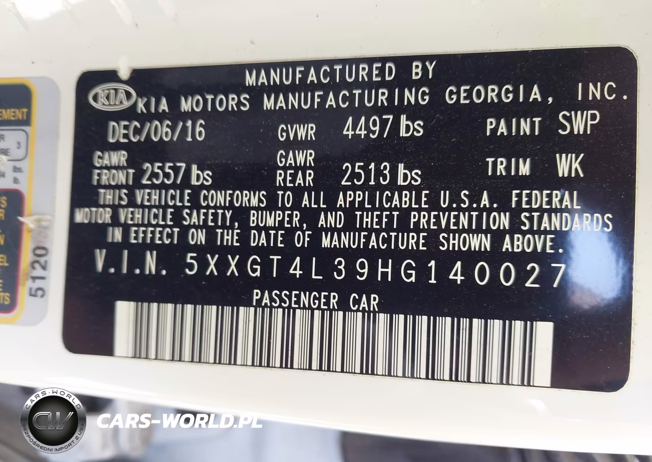 2017 Kia Optima Lx VIN:5XXGT4L39HG140027 - 9
