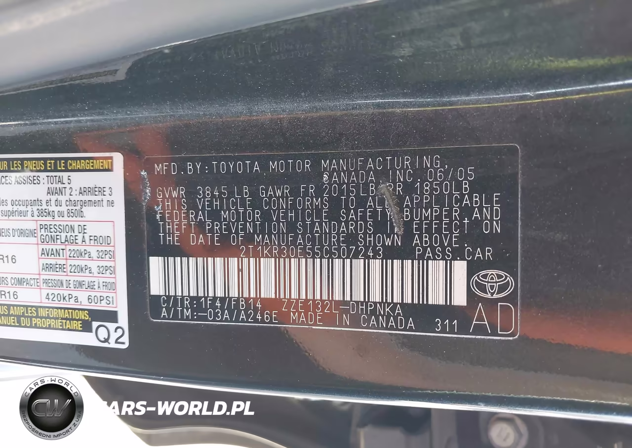2005 Toyota Matrix Xr VIN:2T1KR30E55C507243 - 9