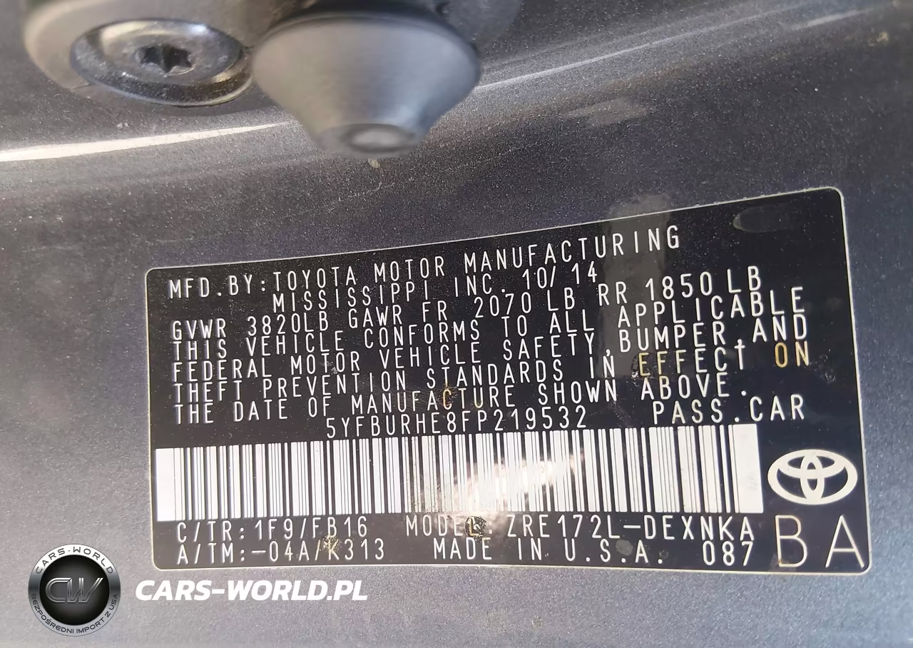 2015 Toyota Corolla Le VIN:5YFBURHE8FP219532 - 9