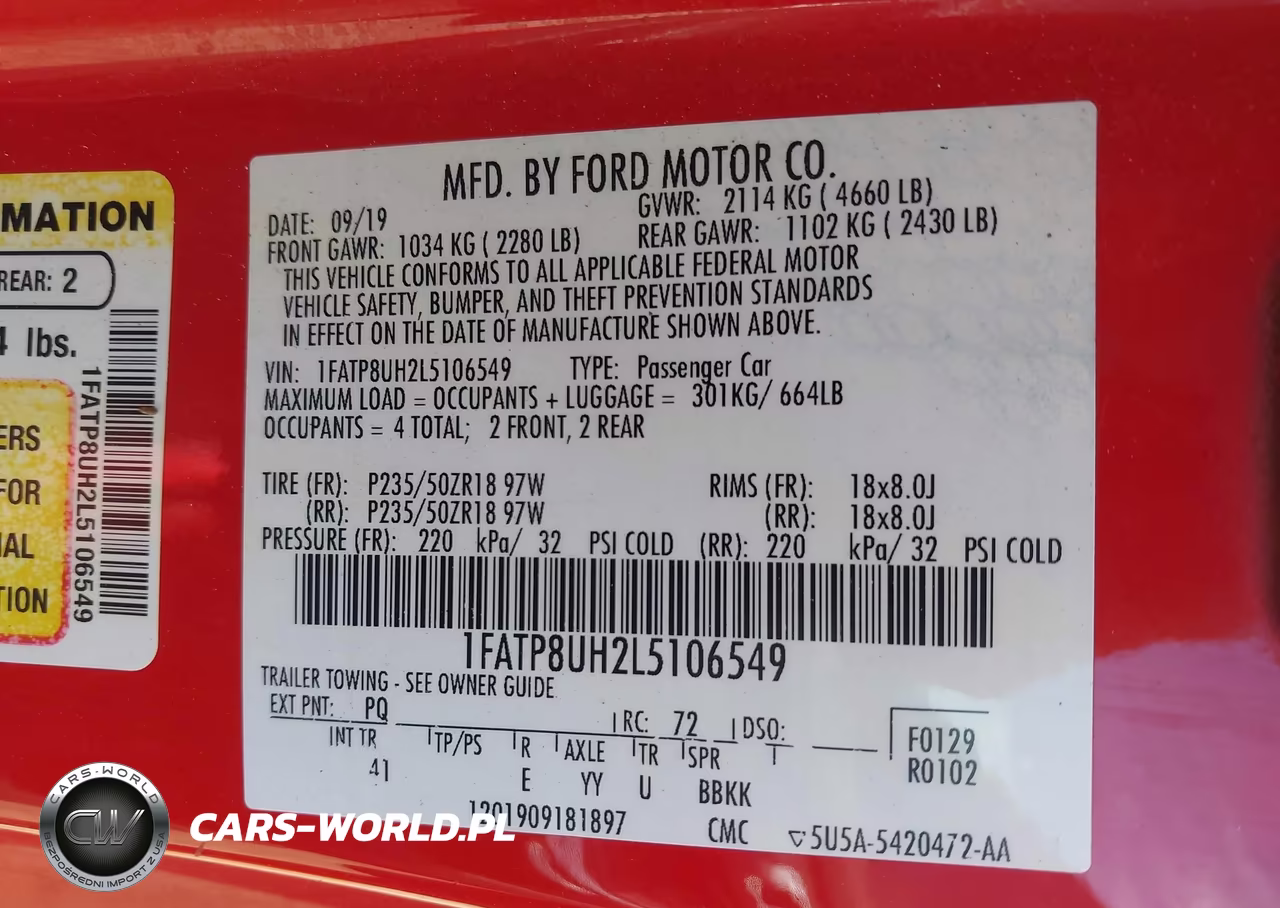2020 Ford Mustang Ecoboost Premium VIN:1FATP8UH2L5106549 - 9