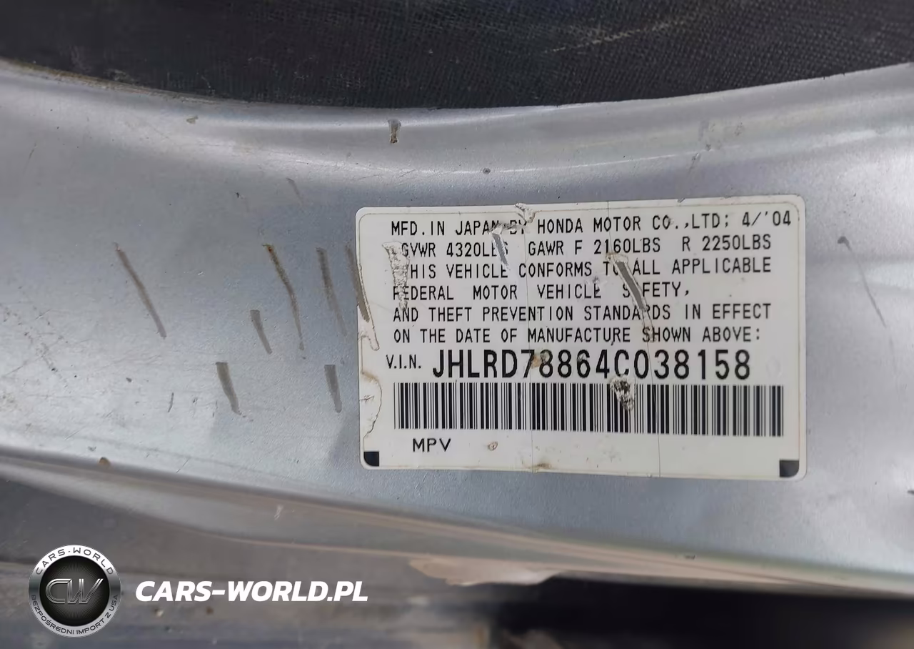 2004 Honda Cr-V Ex VIN:JHLRD78864C038158 - 9