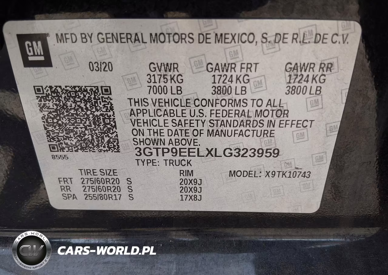 2020 GMC Sierra 1500 4Wd Standard Box At4 VIN:3GTP9EELXLG323959 - 9