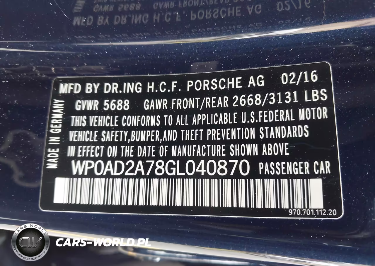 2016 Porsche Panamera E-Hybrid S VIN:WP0AD2A78GL040870 - 9