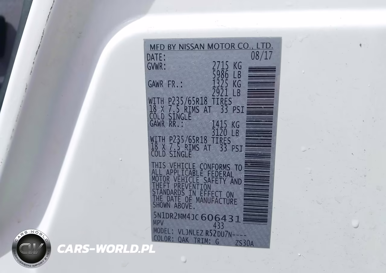 2018 Nissan Pathfinder Sv VIN:5N1DR2MM4JC606431 - 9