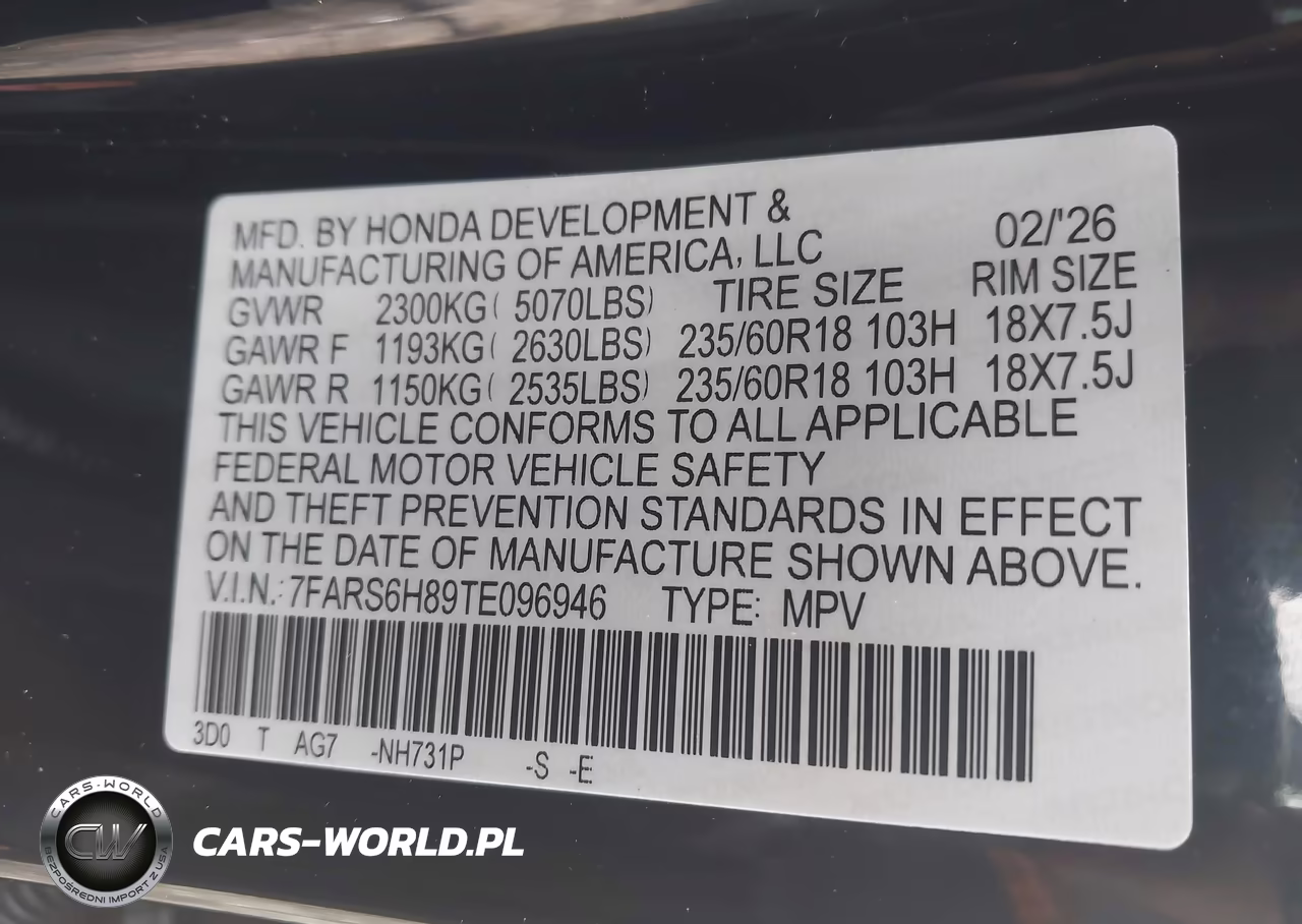2026 Honda Cr-V Hybrid Awd Sport-L VIN:7FARS6H89TE096946 - 9