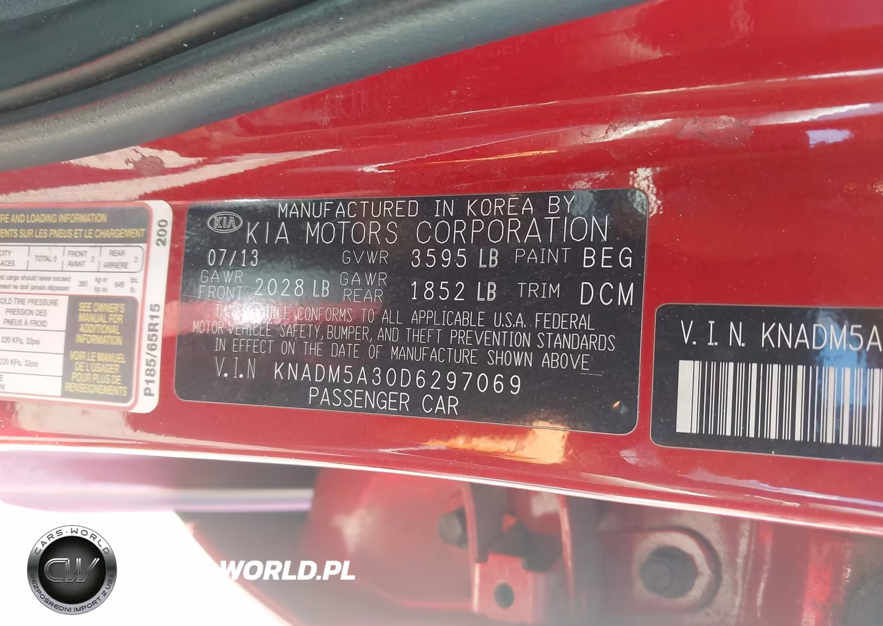 2013 Kia Rio Lx VIN:KNADM5A30D6297069 - 9