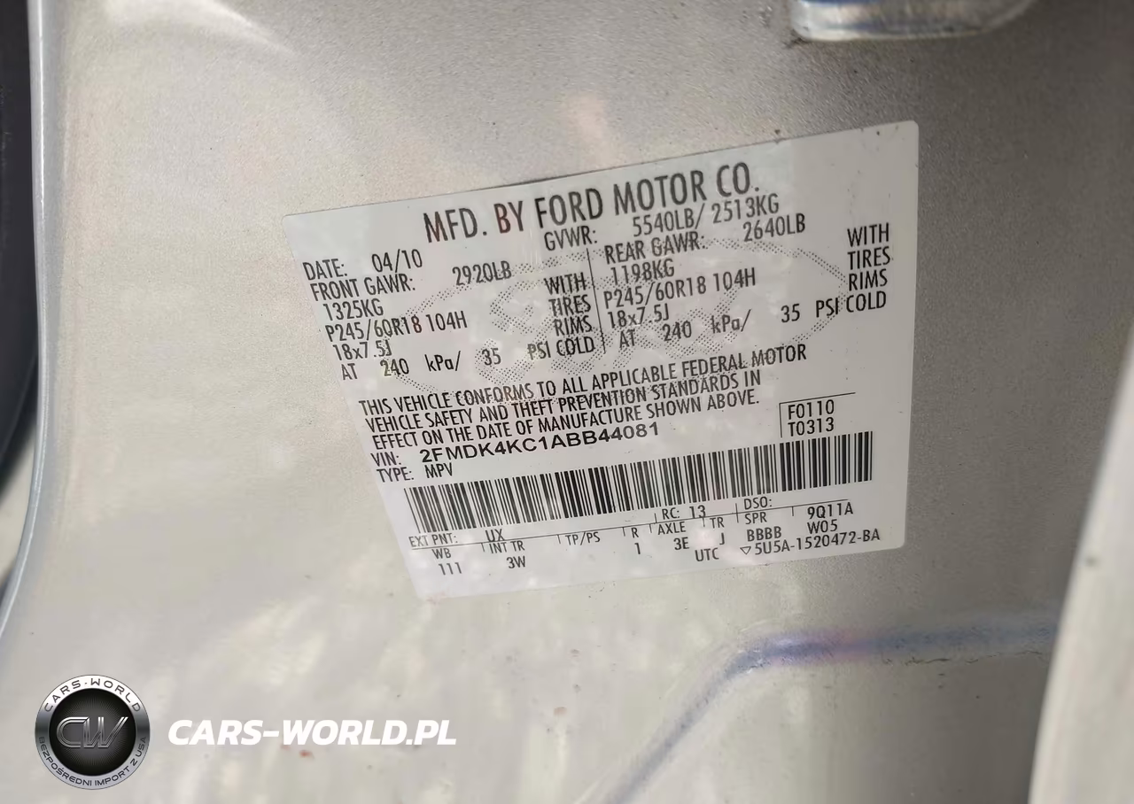 2010 Ford Edge Limited VIN:2FMDK4KC1ABB44081 - 9