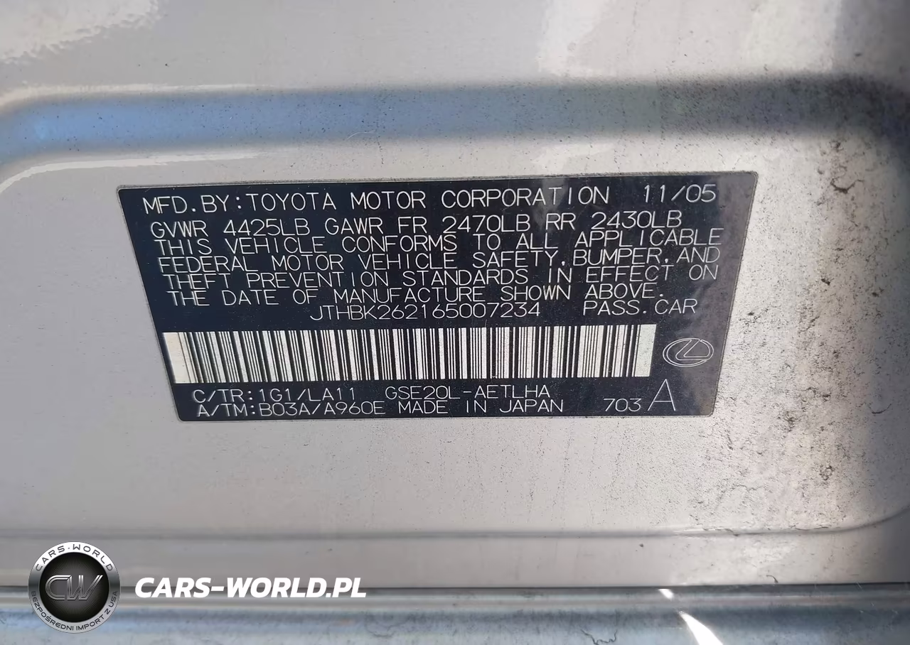 2006 Lexus Is 250 VIN:JTHBK262165007234 - 9