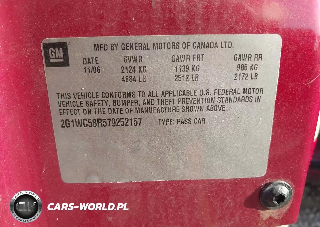 2007 Chevrolet Impala 3.9L Lt VIN:2G1WC58R579252157 - 9
