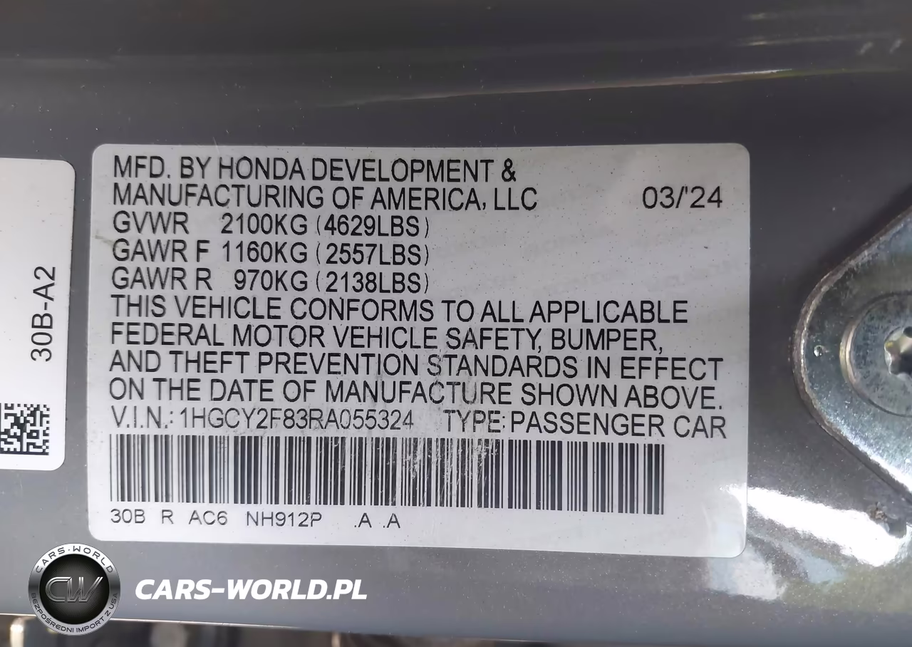 2024 Honda Accord Hybrid Touring VIN:1HGCY2F83RA055324 - 9