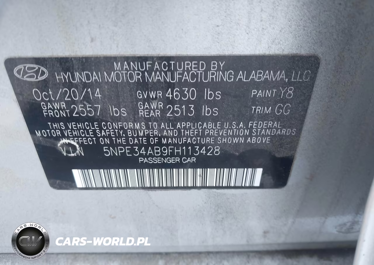 2015 Hyundai Sonata Limited 2.0T VIN:5NPE34AB9FH113428 - 9
