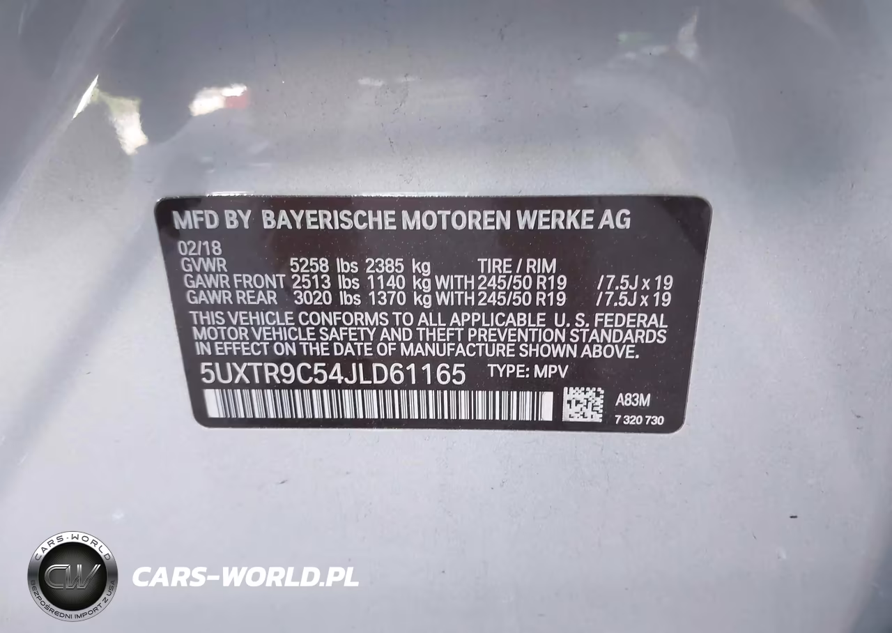 2018 BMW X3 xDrive30I VIN:5UXTR9C54JLD61165 - 9