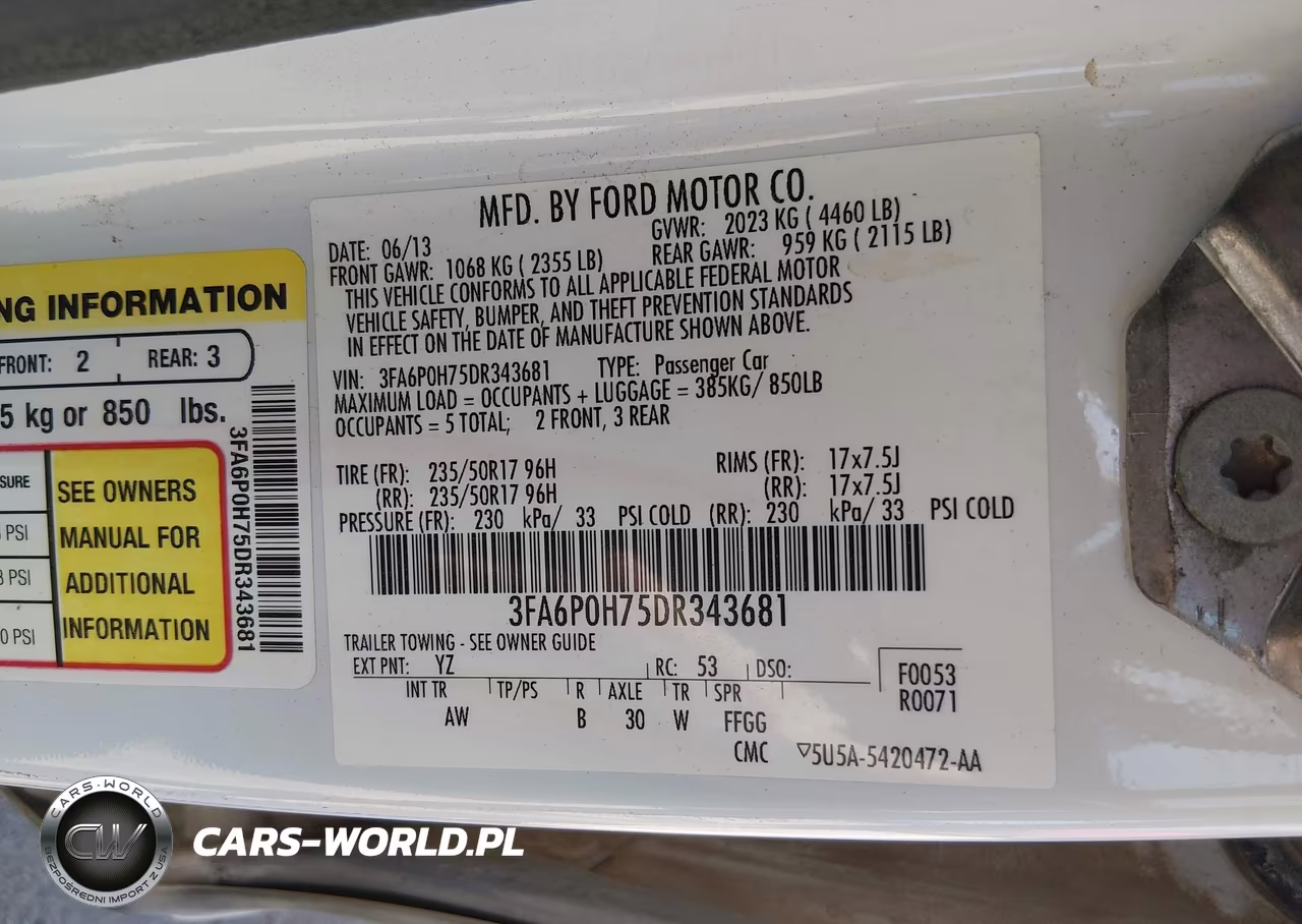 2013 Ford Fusion Se VIN:3FA6P0H75DR343681 - 9