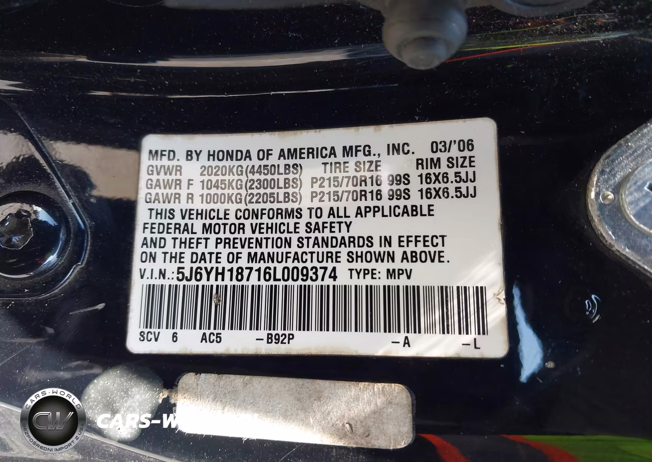 2006 Honda Element Ex-P VIN:5J6YH18716L009374 - 9