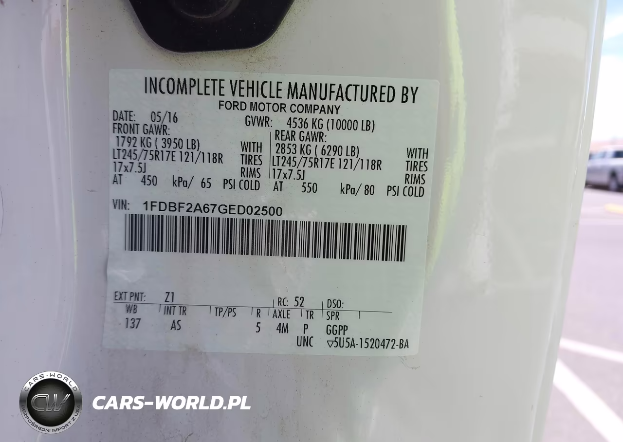 2016 Ford F-250 Xl VIN:1FDBF2A67GED02500 - 9