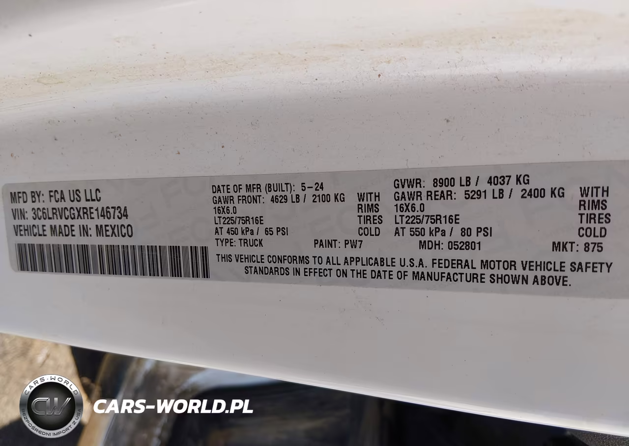 2024 Ram Promaster 2500 Tradesman High Roof 136 Wb W-Pass Seat VIN:3C6LRVCGXRE146734 - 4