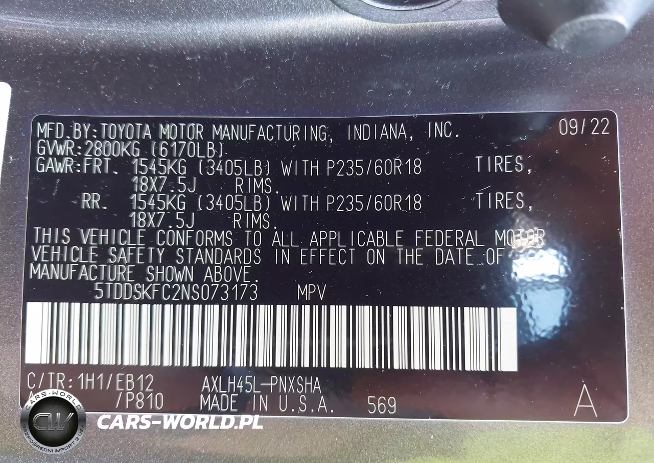 2022 Toyota Sienna Xse VIN:5TDDSKFC2NS073173 - 9