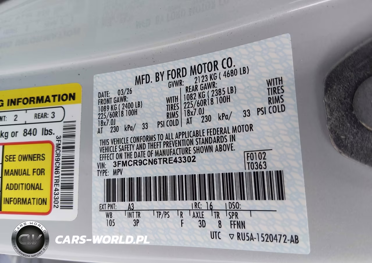 2026 Ford Bronco Sport Outer Banks VIN:3FMCR9CN6TRE43302 - 9