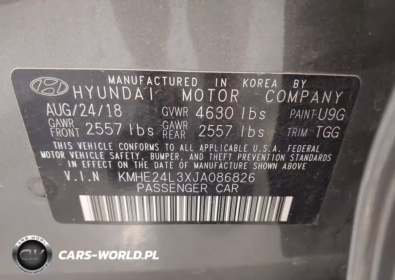 2018 Hyundai Sonata Hybrid Se VIN:KMHE24L3XJA086826 - 9