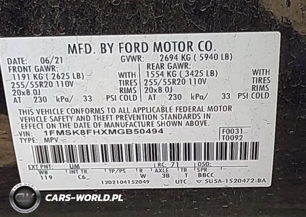 2021 Ford Explorer Limited VIN:1FMSK8FHXMGB50494 - 9