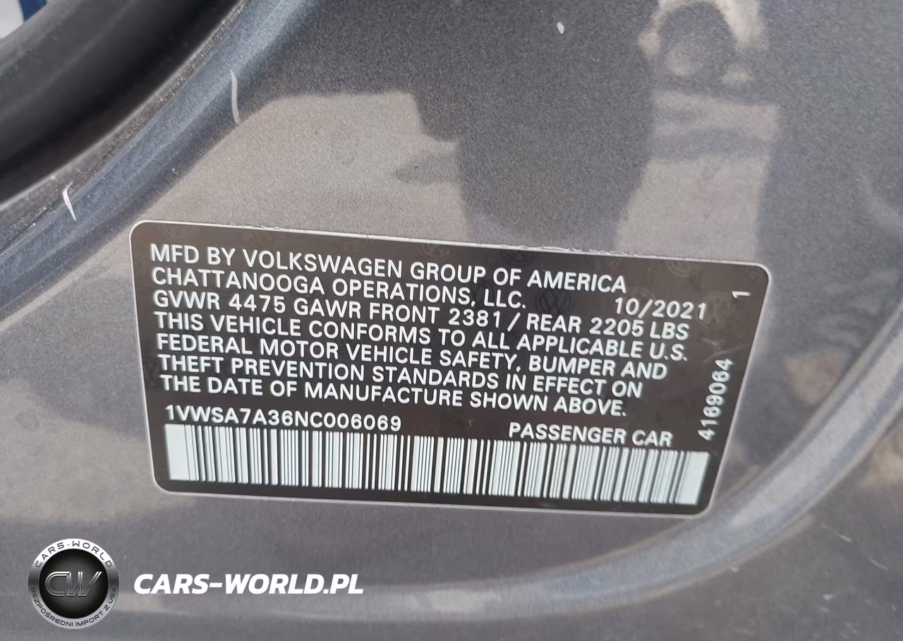 2022 Volkswagen Passat 2.0T Se VIN:1VWSA7A36NC006069 - 9