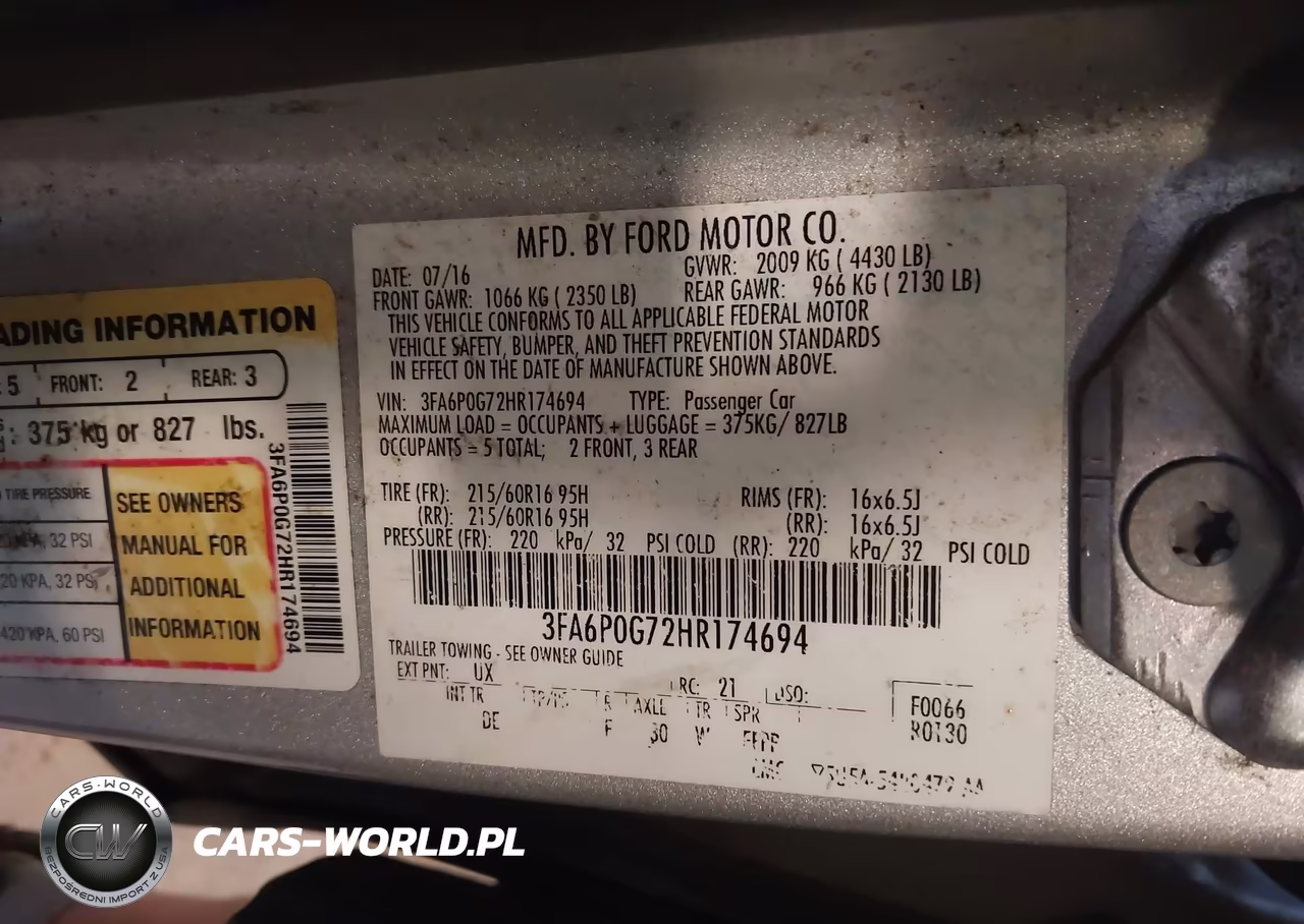 2017 Ford Fusion S VIN:3FA6P0G72HR174694 - 9