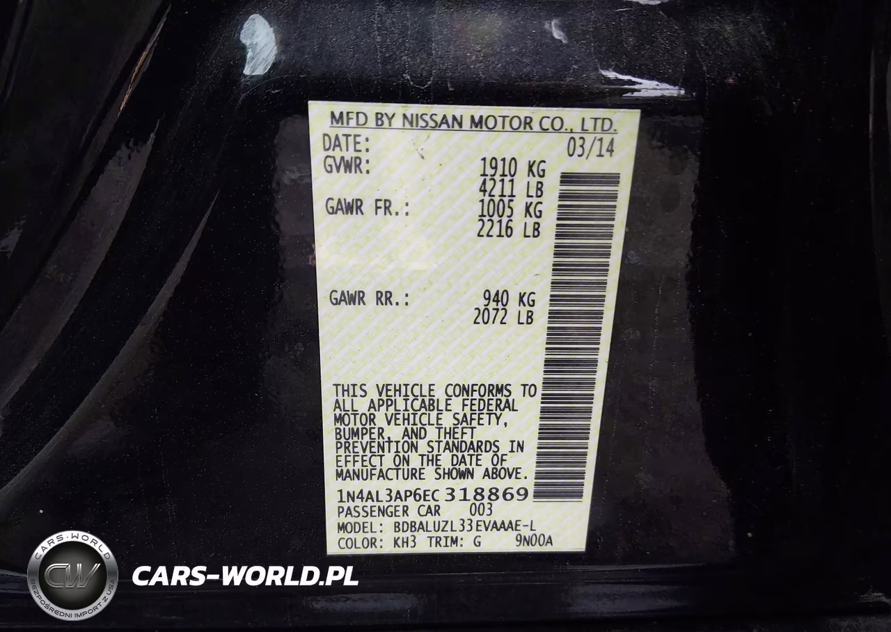 2014 Nissan Altima 2.5 Sv VIN:1N4AL3AP6EC318869 - 9